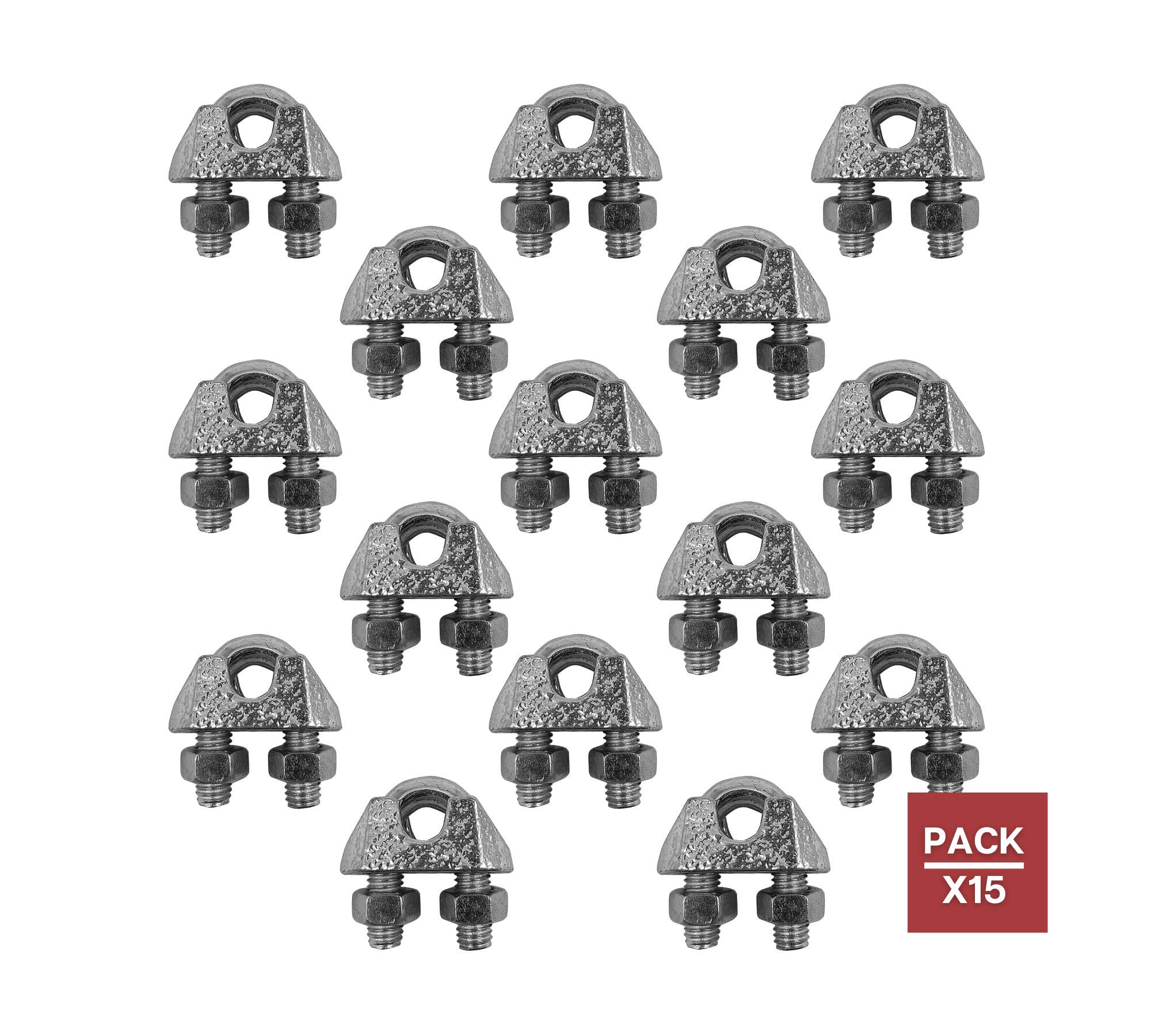 DOJA INDUSTRIAL WIRE ROPE CLIP CABLE CLAMP M3 PACK 15 Steel Cable