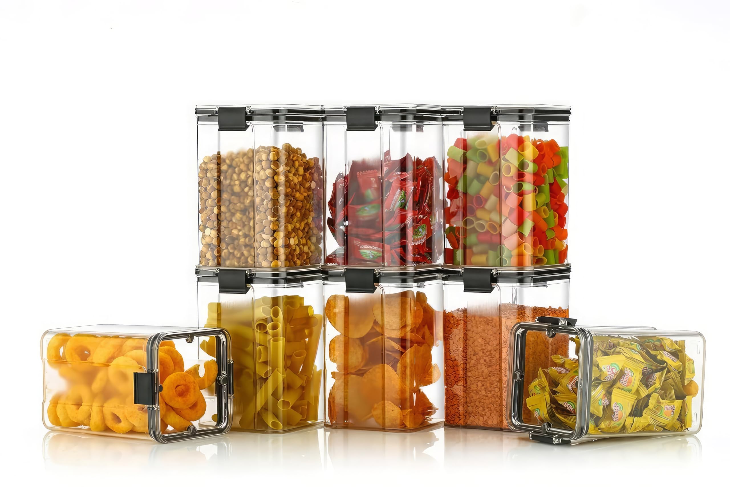 KWER Juego de recipientes herméticos de 1100 ml para cocina, para el hogar, artículos de cocina, contenedores de almacenamiento, contenedores de almacenamiento de cocina, contenedores de alimentos