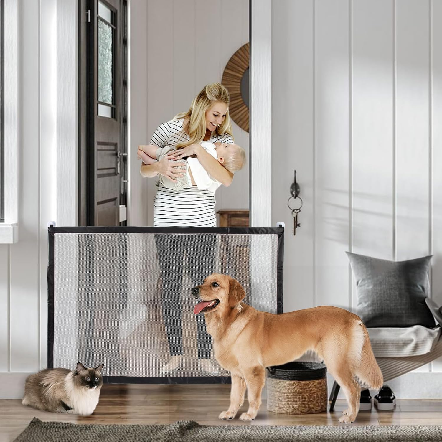Dog Gates for Doorways, Baby Gates for Doorways Stairways Indoor, Pet Gates for