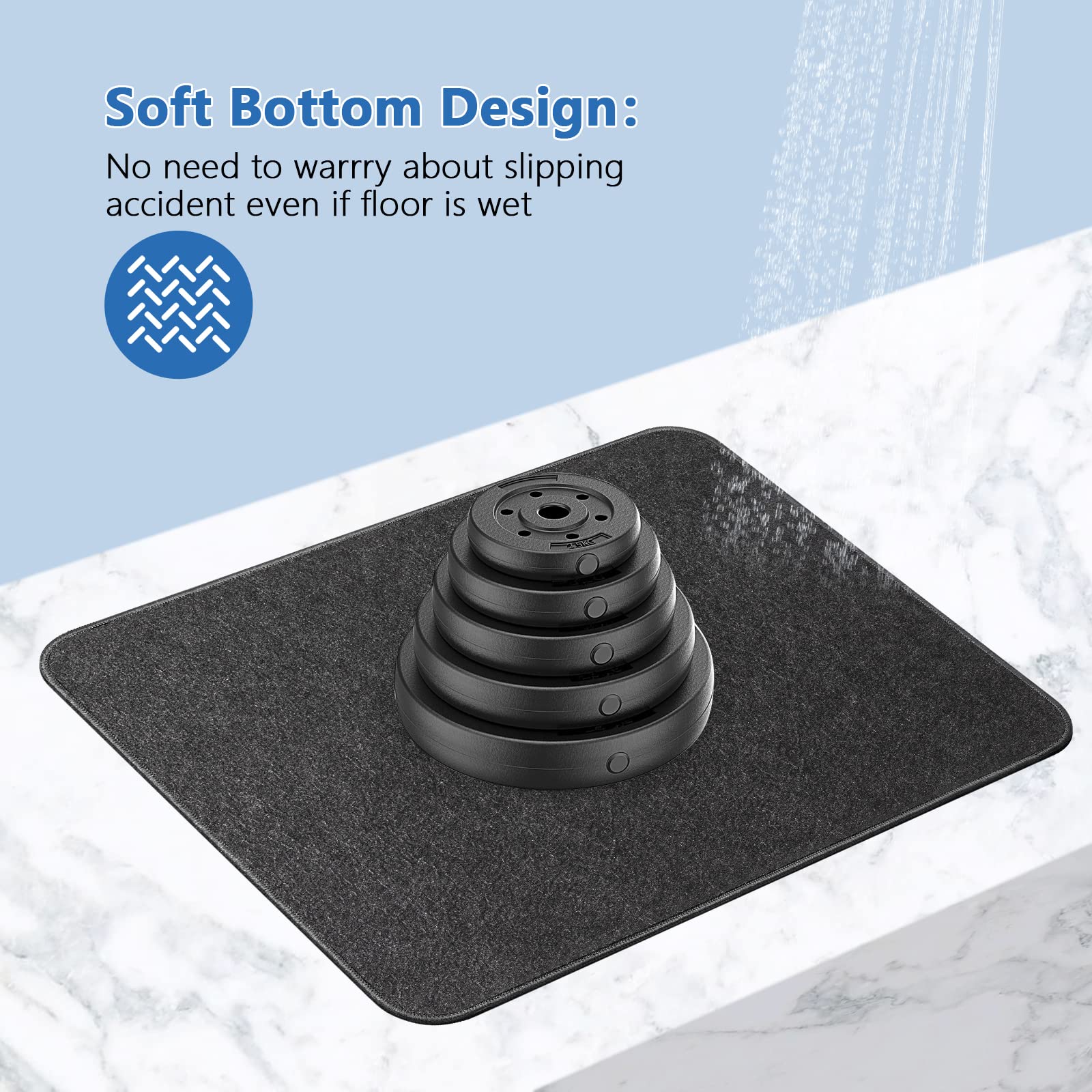 Urinal Mats For Men's Bathroom - 12 Pack Anti-Slip Absorbent Floor Mats, Dark Grey