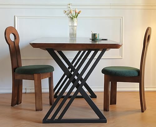 Juego de 2 patas de mesa de metal, forma triangular, industrial/moderna, resistentes, para mesa de comedor (28.3 pies de alto, 23.6 pies de ancho)