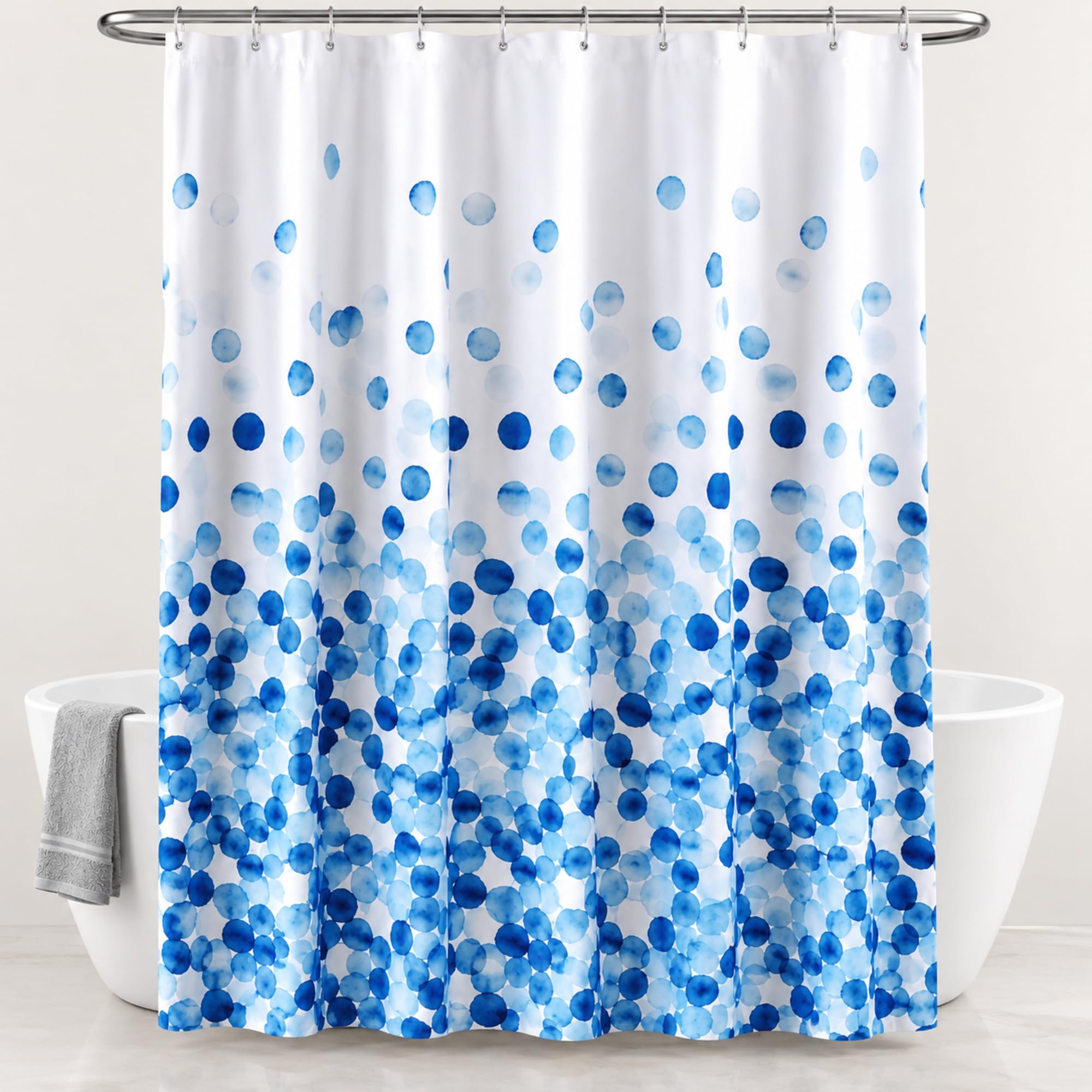 Blue Petal Shower Curtain - Waterproof & Stylish -4 Blue Petal Shower Curtain - Waterproof & Stylish -4