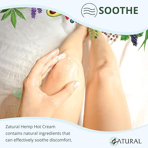 Miniatura 5 de Zatural Crema caliente de cáñamo con mezcla de aceites esenciales, aloe, cáñamo y más (paquete de 2 unidades de 8 onzas)