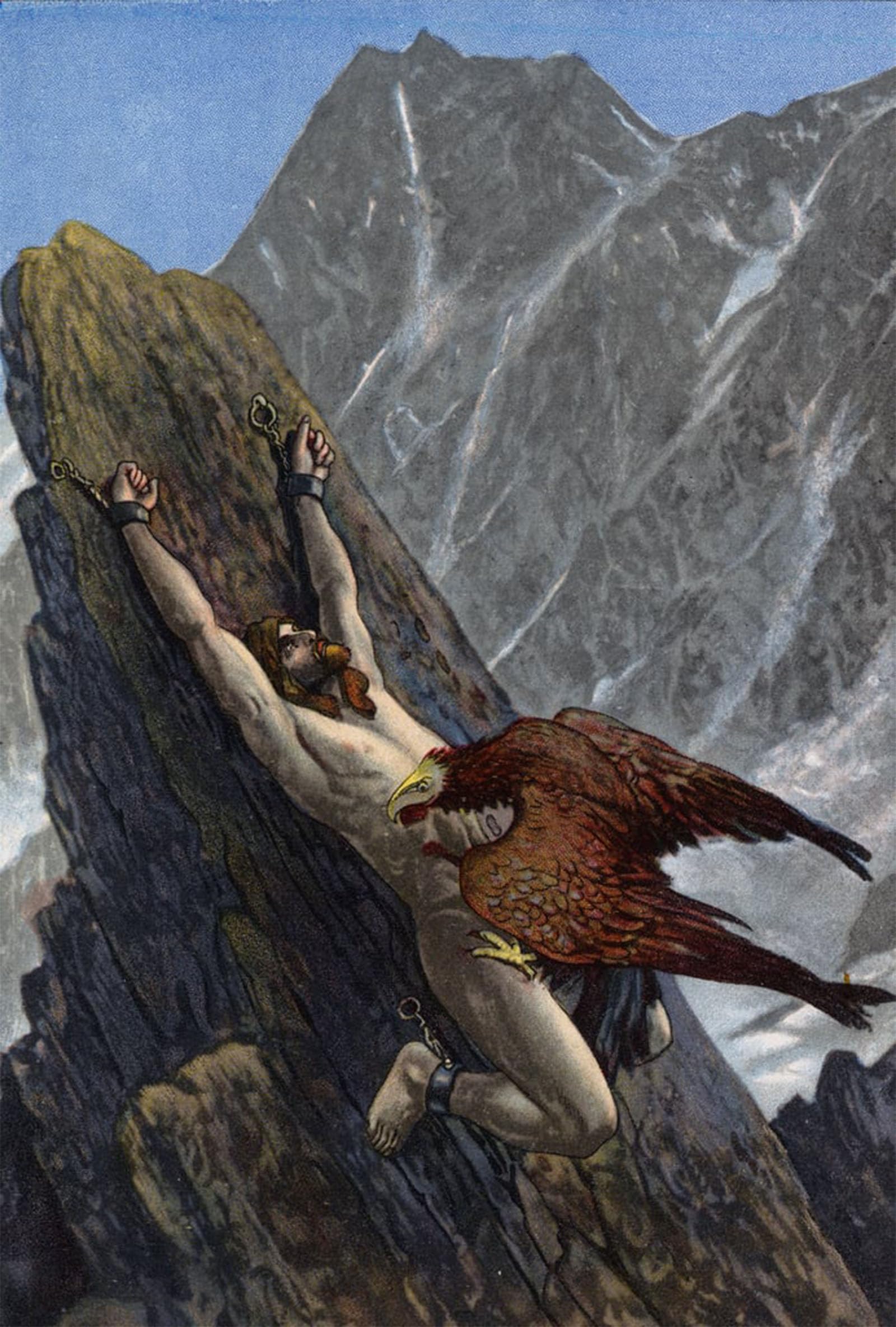 ARTXLXXBN Famous Painting Canvas Artwork Graffiti Print Animal Devouring the Liver of Prometheus Chained to a Rock by Artus Scheiner Portrait Canvas Image for Home Decor 60x90cm