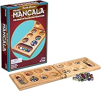Pressman Mancala Wooden Folding Board Game - Classic Strategy for Kids & Adults, 48 Stones, Ages 6+, 2 Players, Travel-Friendly