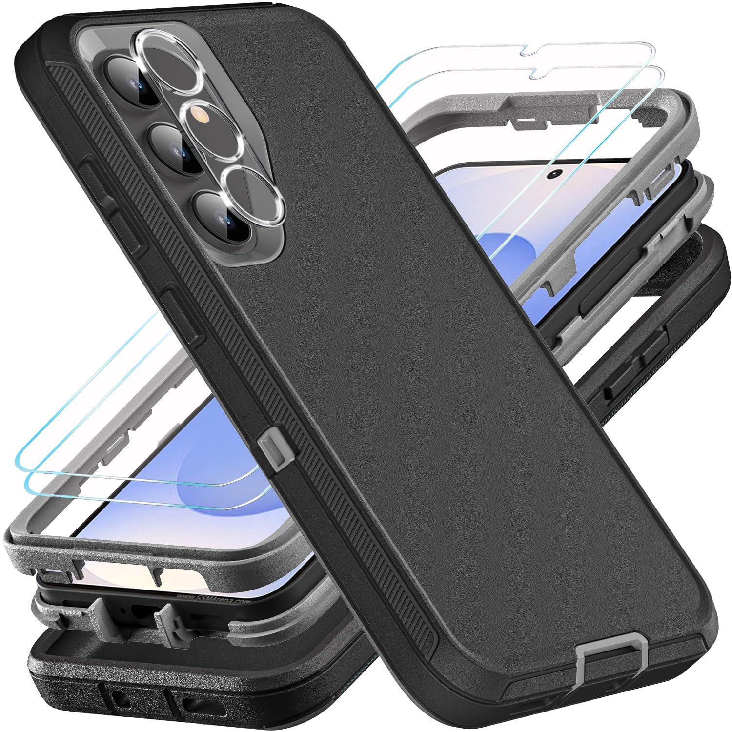 YKHJKLEC for Samsung Galaxy S25 Case, ONLY, [NOT FIT Galaxy S25 Edge/S25 Plus/S25 Ultra], Military Grade Case with 2Pcs Tempered Glass Screen