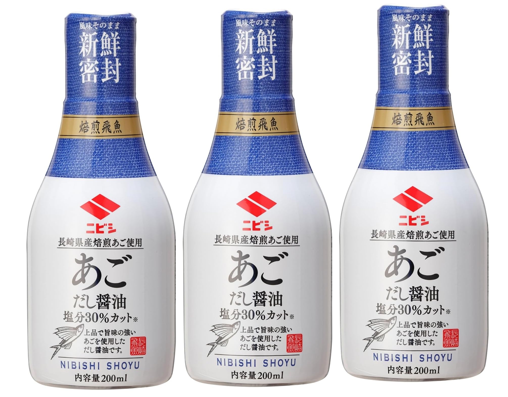 Amazon.co.jp: ニビシ醤油 あごだし醤油 鮮度ボトル 200ml×3本 : 食品