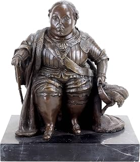 Modern Art Bronze Figure - Louis XVI - Signed by Fernando Botero - Sculptures for Sale - Decorative Figurine - Statue on Marble Base - Home Decor