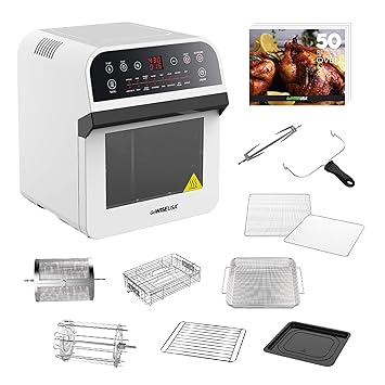 GoWISE USA 12.7-Quarts 15-in-1 Electric Air Fryer Oven w/Rotisserie and Dehydrator + 50 Recipes for your