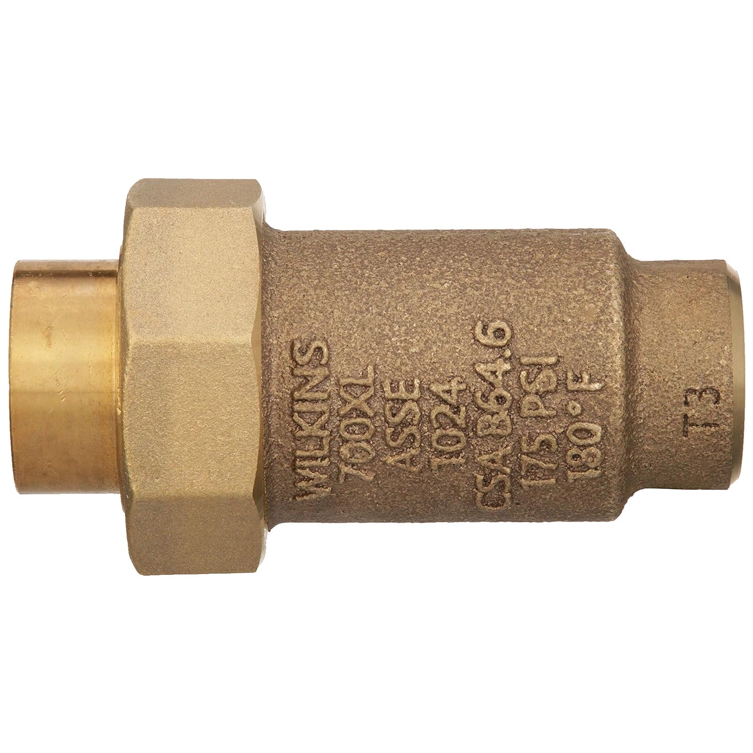Zurn Wilkins 700XL Dual Check Valve with 3/8" Female Union Inlet x 3/8" Female Outlet