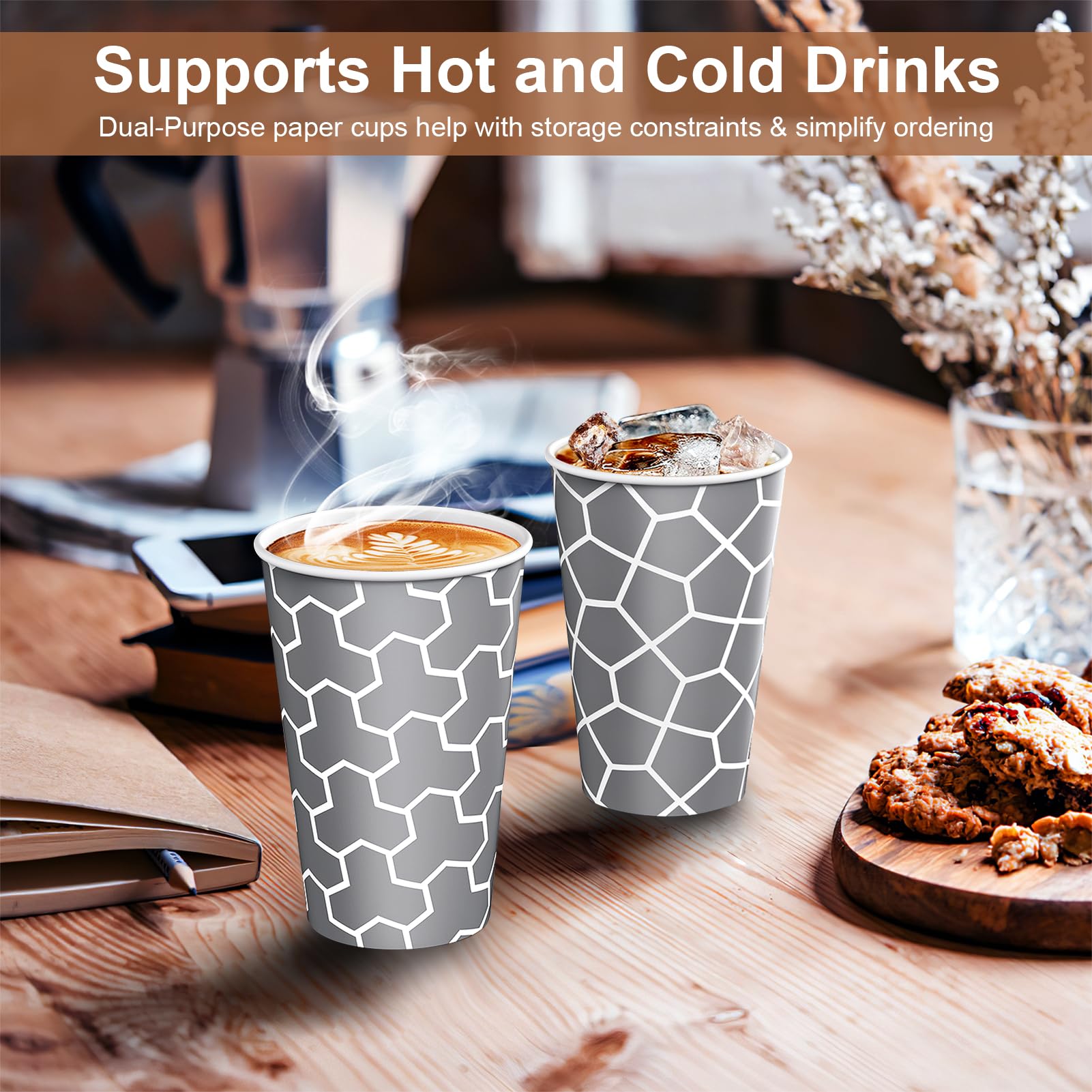 240 Pack 12 oz Paper Cups, Insulated Disposable Hot Cups — Amazon image 3