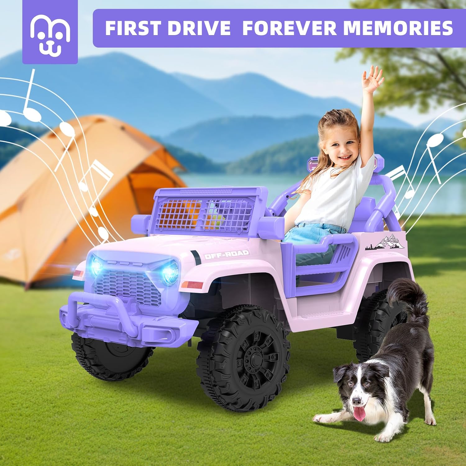 MINIATURE MOTORS 12V Kids Ride on Truck Car Remote Control, Ride on Toy for Toddlers Bluetooth USB Music, Suspension System Soft Start Safety Belt, Kids Electric Vehicles Gift for Boys & Girls-Pink