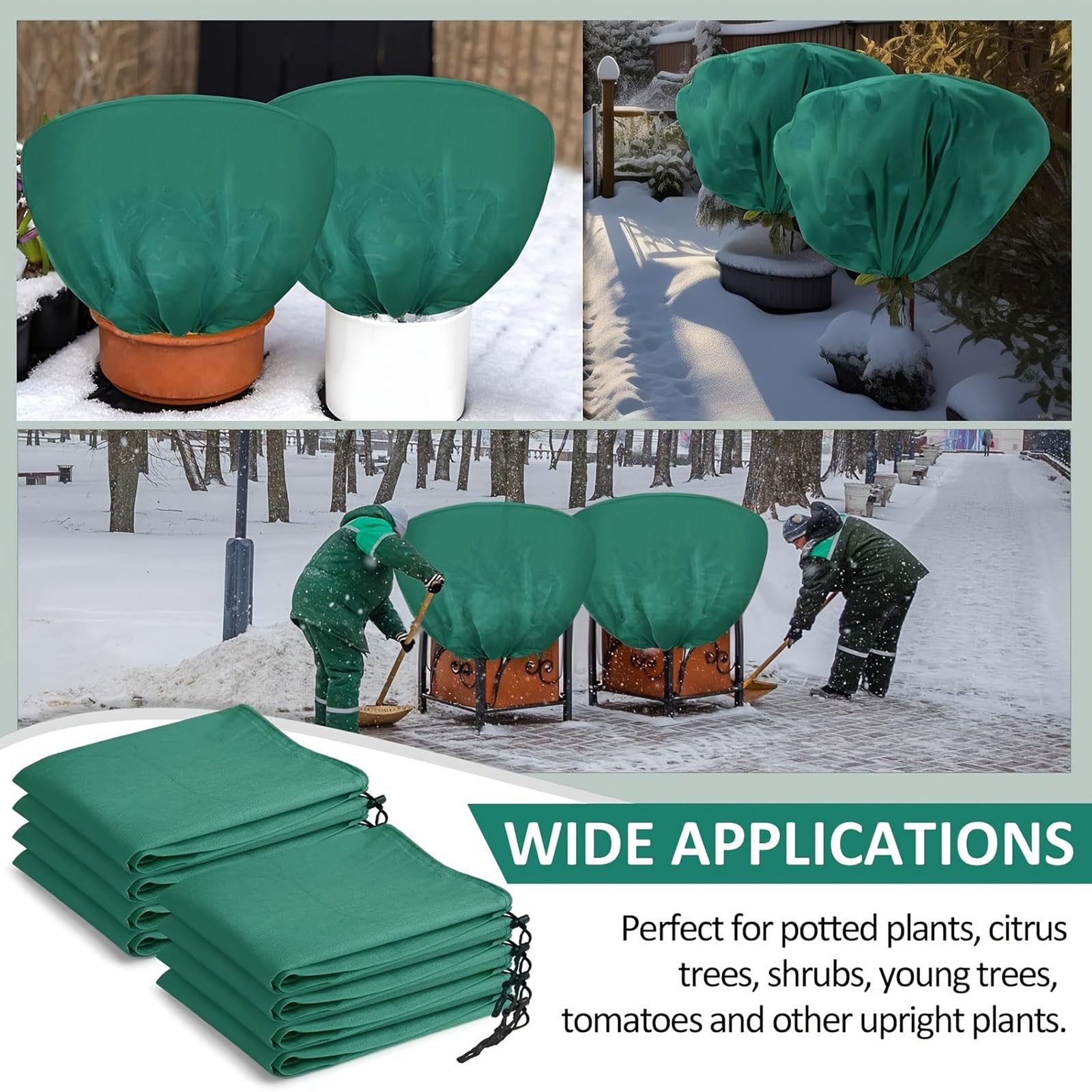 6pcs Scudi Invernali per Piante All'aperto, Adatto per Alberi, Palme e Altre Piante, con Cordone, Materiale Non Tessuto(Style 2,300x150cm)