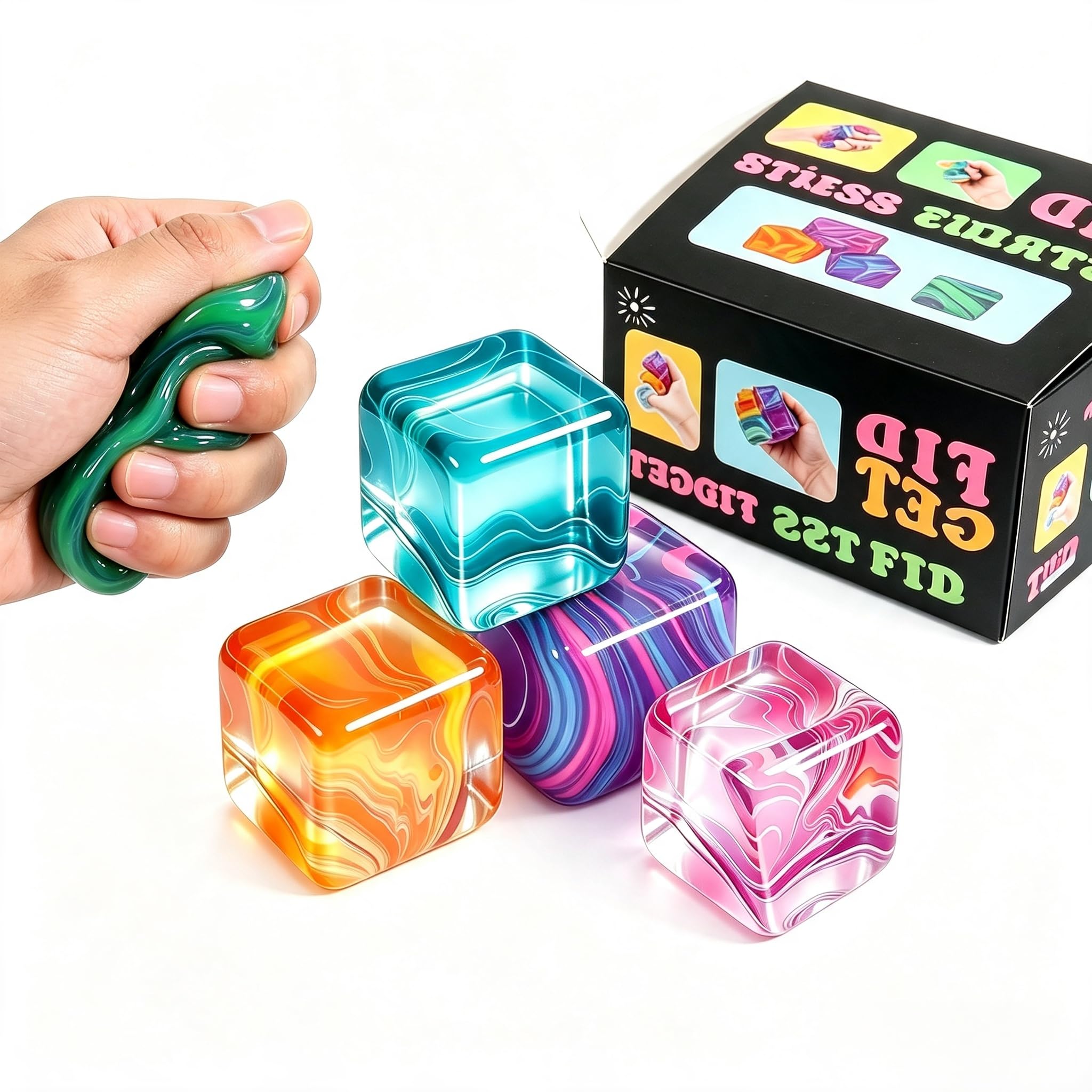 Photo 1 of Drephere 4-Pack Squishy Stress Cube Balls
