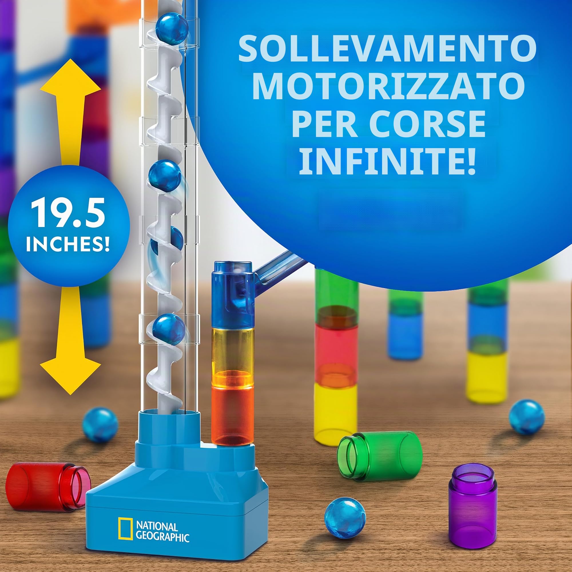 National Geographic Marmor Kit da 95 Pezzi con aspiratore motorizzato, 20 KS, Custodia e Altro Ancora, Movimento perpetuo, Gioco in Marmo