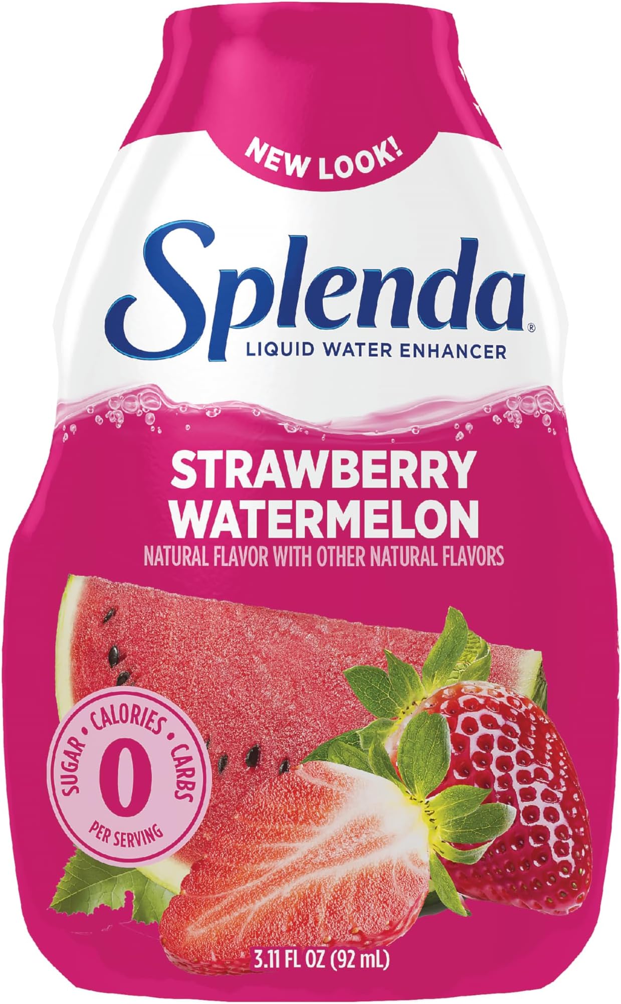 Liquid Water Enhancer Drops, Sugar Free, Zero Calorie, Natural Flavor, Concentrated Drink Mix, 3.11 Fl Oz Each Bottle (Strawberry Watermelon, 1 Pack)