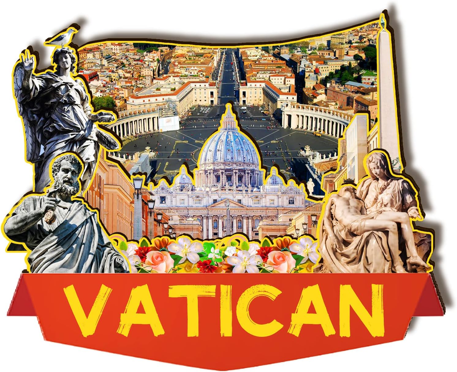 Vatican Italy Wooden Magnet 3D Fridge Magnets Travel Collectible Souvenirs Decorations Handmade Crafts