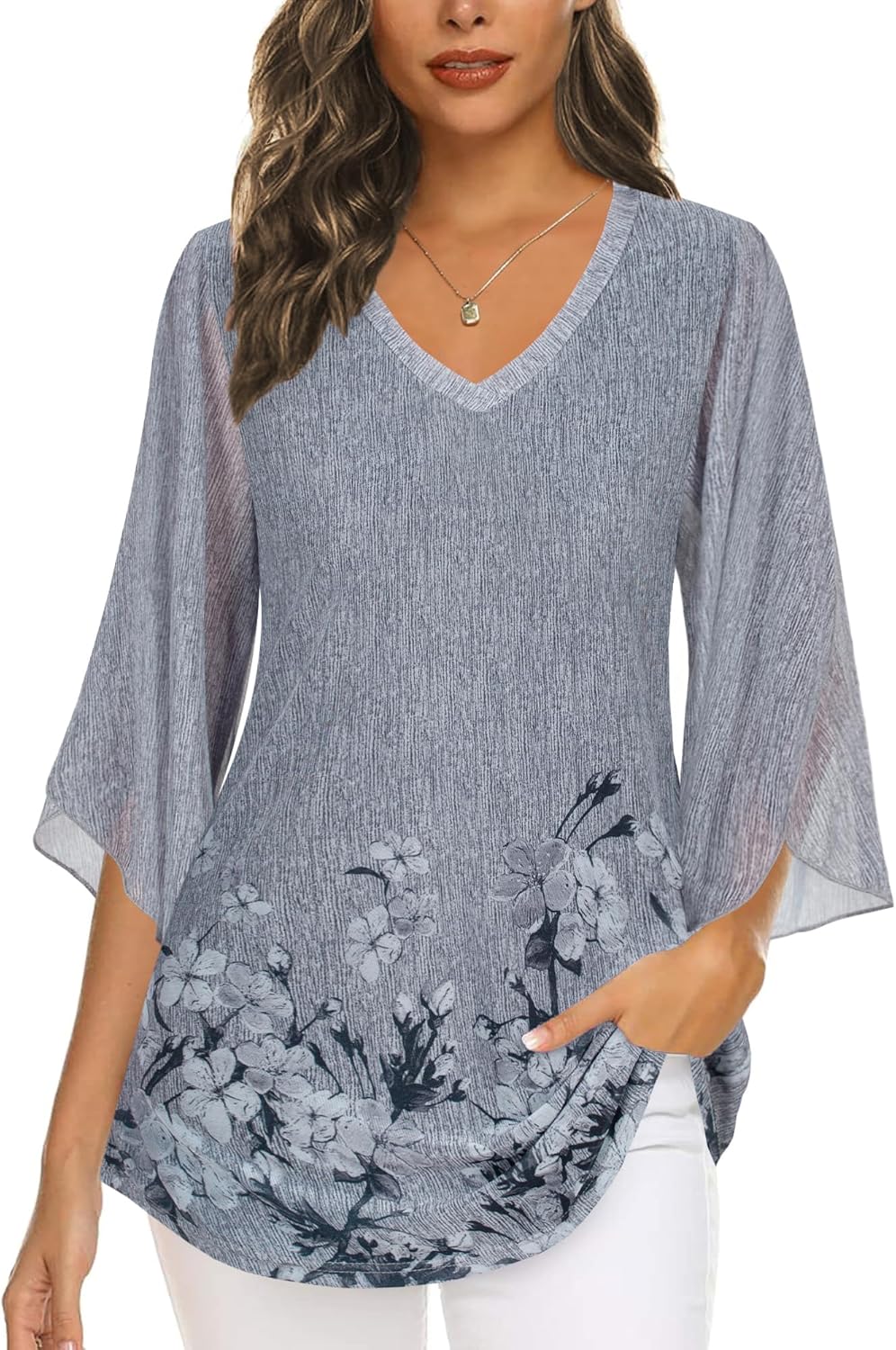 BEPEI Women's Tops 3/4 Sleeve Dressy Casual Jamaica Ubuy