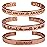 Touchstone copper bracelets | gift for men women |adjustable 100% pure solid real magnetic jewelry | handmade bracelet set combo | rope braided tibetan bangles. Set of 3 different messages engraved.