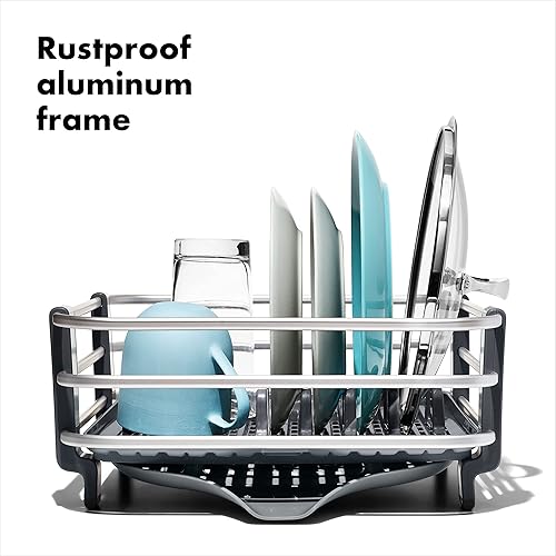 Miniatura 4 de OXO Good Grips - Escurridor de platos de aluminio Good Grips de acero inoxidable, juego de tazas y cucharas medidoras (8 piezas)