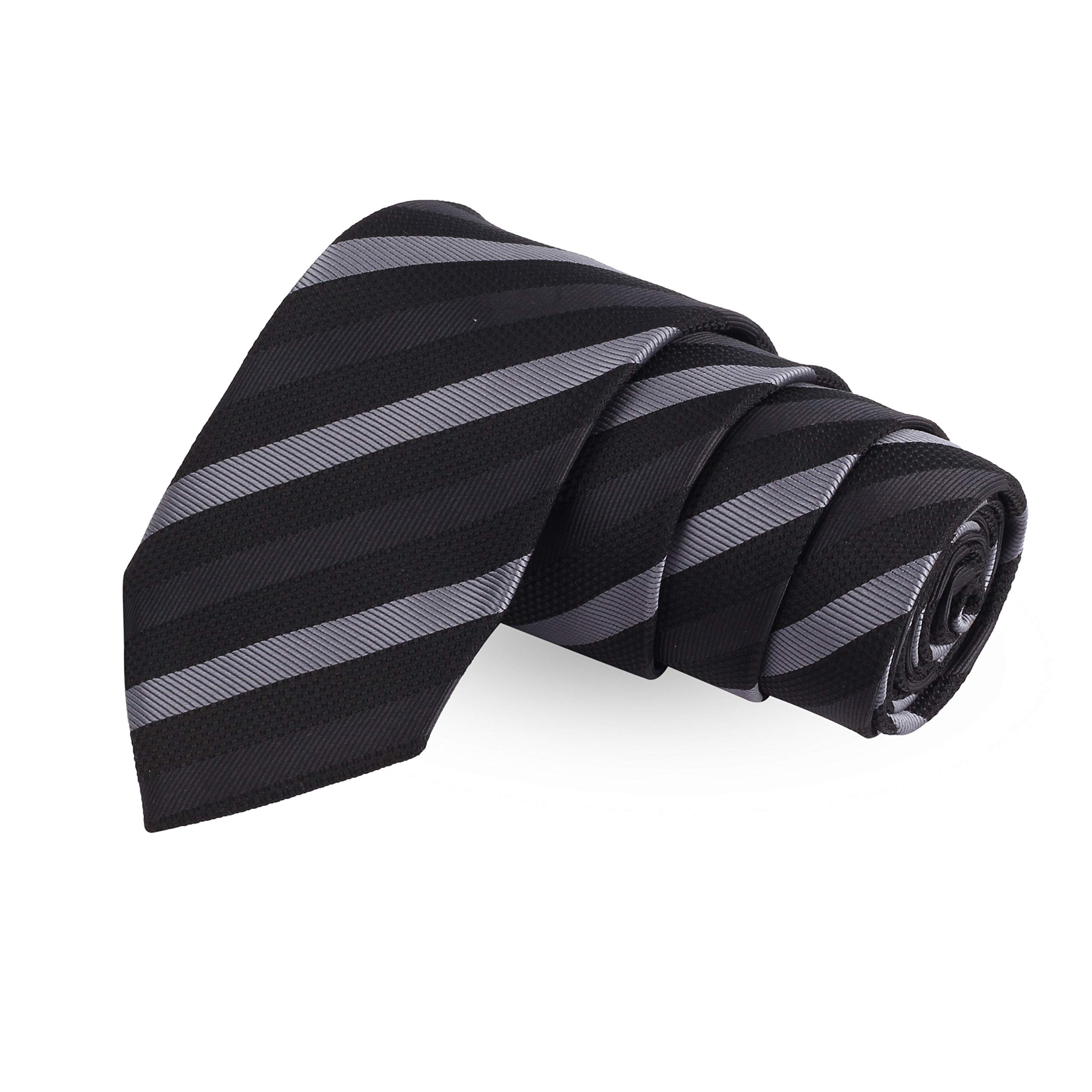 peluche Stunning Alley Black Colored Microfiber Necktie For Men-picture-50