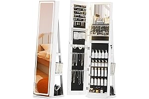 TJYGO: Full Mirror with Lights, Jewelry Cabinet Standing