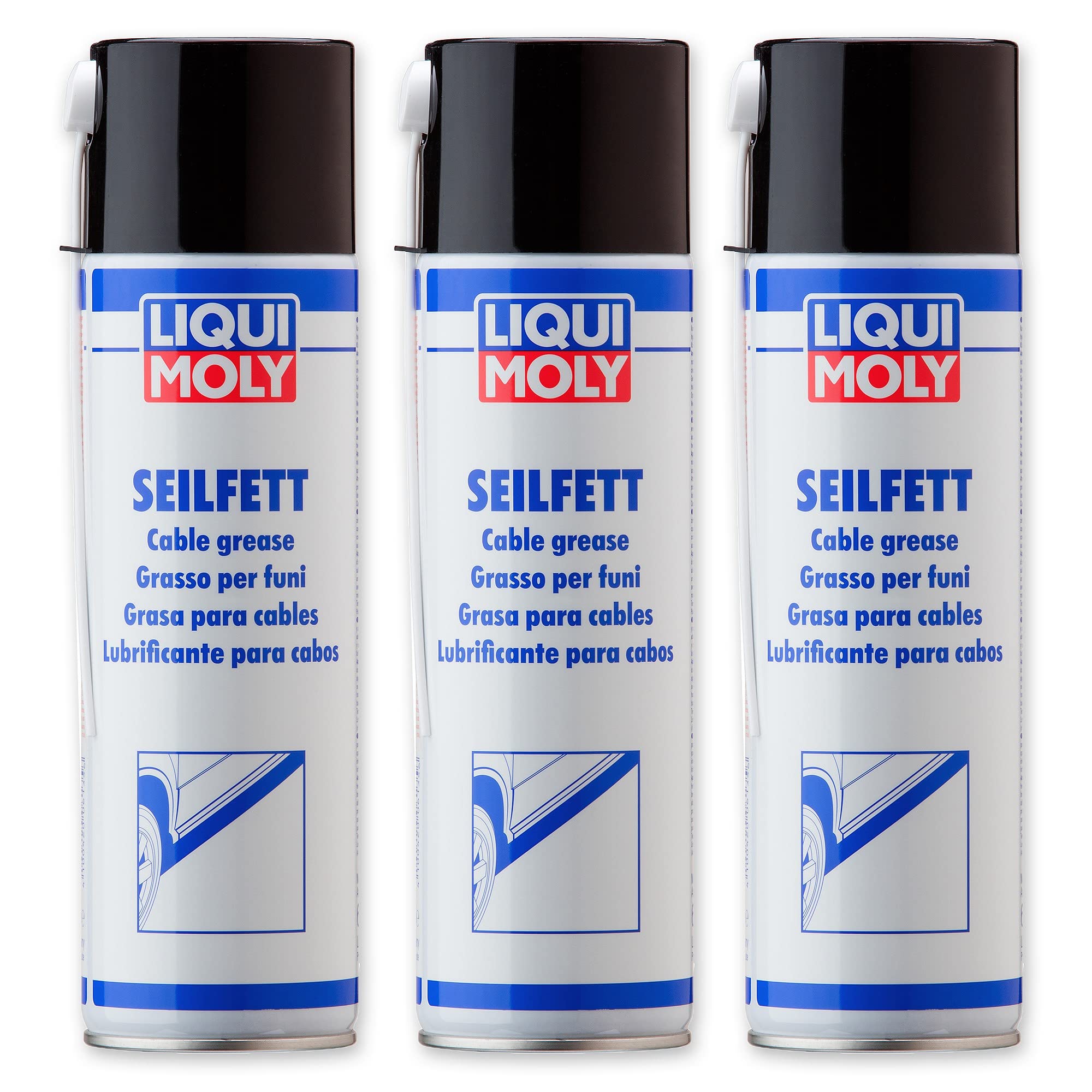 3x Schmiermittel LIQUI MOLY 6135 Seilfett Korrosionsschutz Unterbodenschutz 500ml