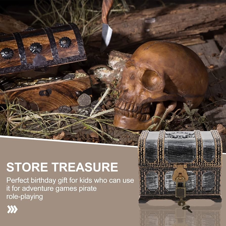 Amazon.com: Alipis Vintage Metal Treasure Chest Set: Small Pirate