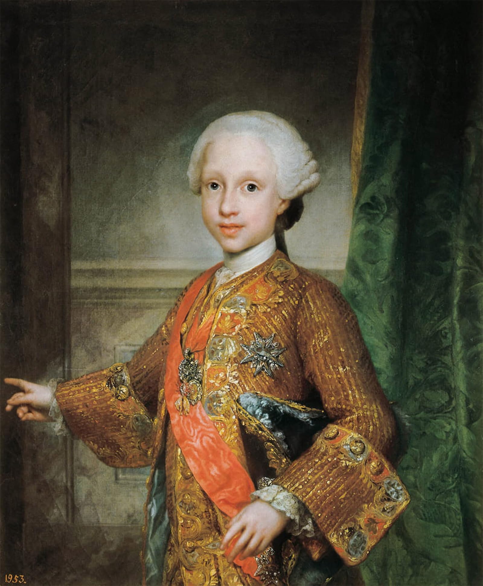 ARTXLXXBN Famous Art Print Poster Vintage Wall Art Portrait of Francois of Bourbon by Anton Raphael Mengs Canvas Art Poster for Home Decor 60x90cm