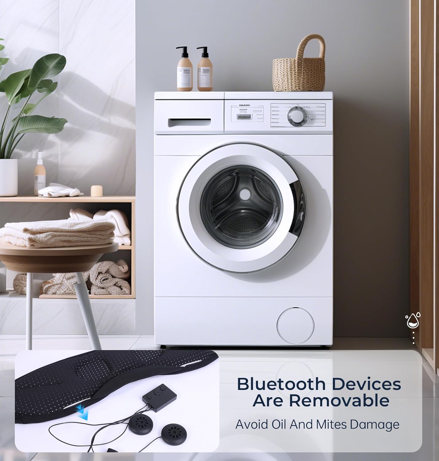 LC-dolida Bluetooth Sleep Mask with White Noise，Sleep Headphones,Bluetooth Wireless Music Eye Mask, Ideal for Travel, Night Work, Napping, Side Sleeping and Office Use for Both Men and Women(Grey)