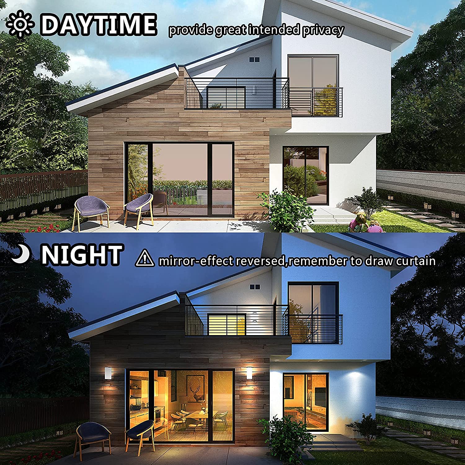 Film décoratif à sens unique pour fenêtre - Effet miroir - Anti-UV - Contrôle de la chaleur - Teinte réfléchissante pour salle de bain - Noir argenté - 80 x 500 cm