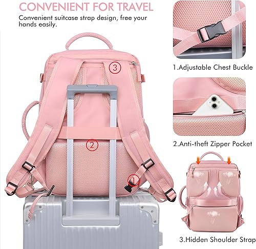 Miniatura 5 de Beraliy Mochila de viaje aprobada por aerolíneas para hombres y mujeres, bolsa de artículos personales para senderismo universitario y negocios,