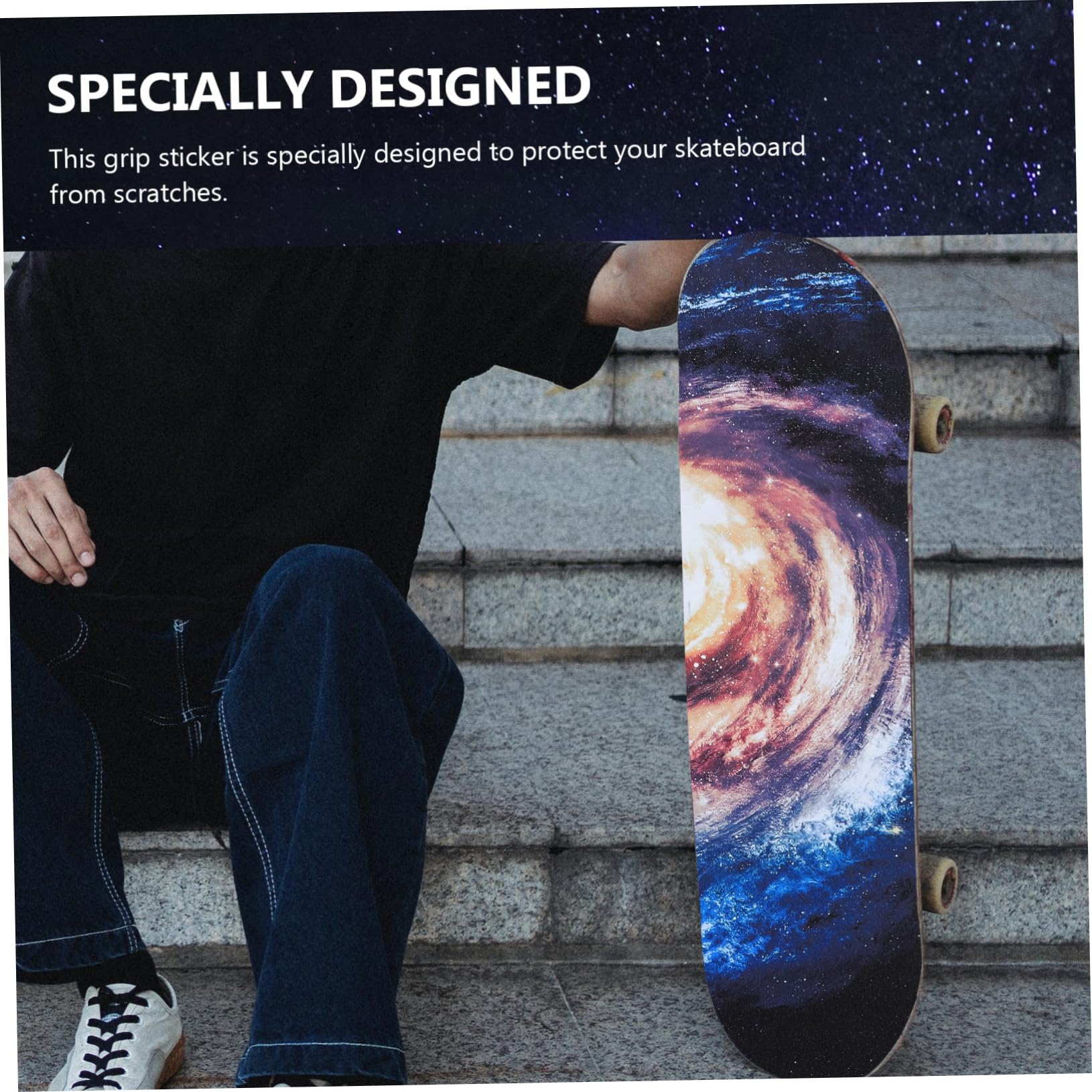 Toddmomy 2 Pièces Autocollant Antidérapant pour Skateboard de Grip pour Deck de Design Unique Durable pour Personnaliser Votre