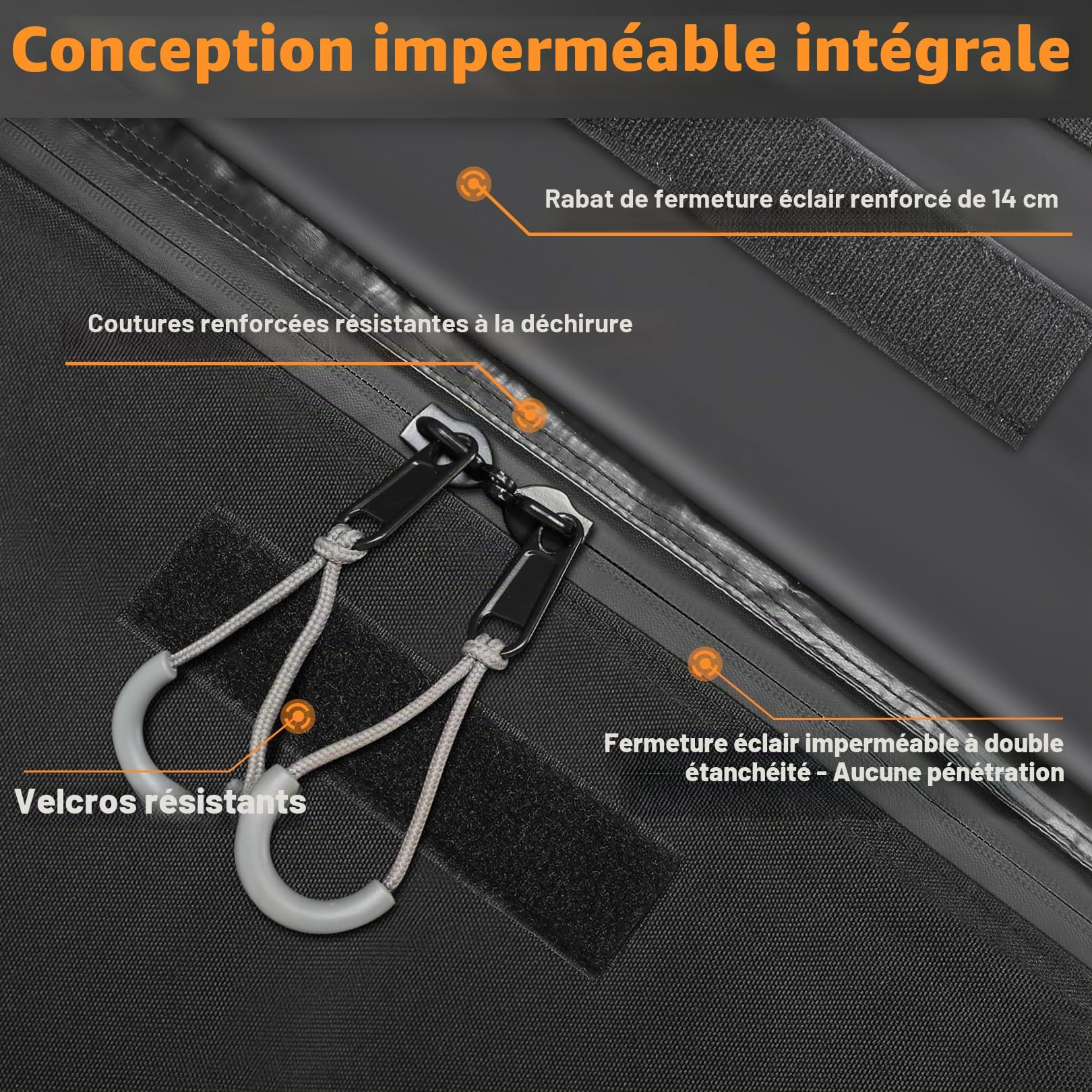 Coffre de Toit de véhicule Sac de Toit Voiture pour Voyage Résistant aux Intempéries 559L 700D Nylon, 8 Sangles Renforcées, 6 Crochets de Porte pour Les Voyages et Le Transport des Bagages