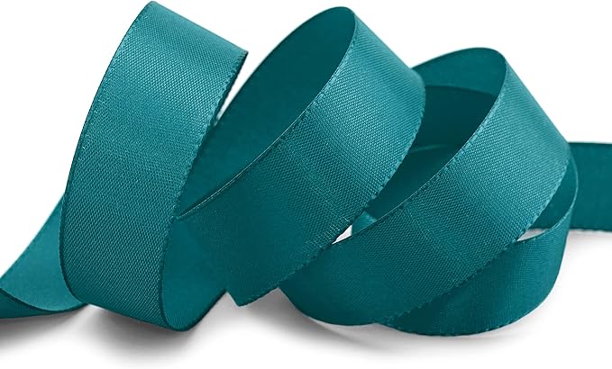 TAFTBAND PETROL 3 m x 25 mm Dekoband Geschenkband Petrolblau Blau-Grün Stoffband Tischdeko Schleifenband Visco Taft Kartengestaltung Basteln