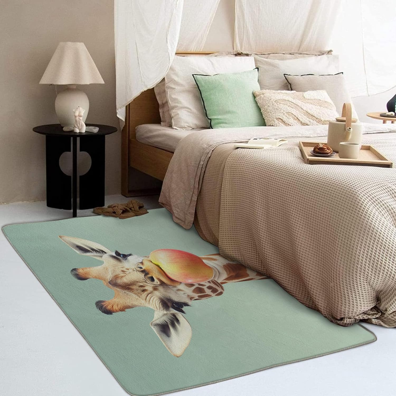 Giraffe Rug & Home Decor - 2x3 Rug, Funny Animal Rugs for Entryway Living Room Bedroom, Kids Carpet, Washable Non Slip Soft Low Pile Indoor Door Mat & Room Decor