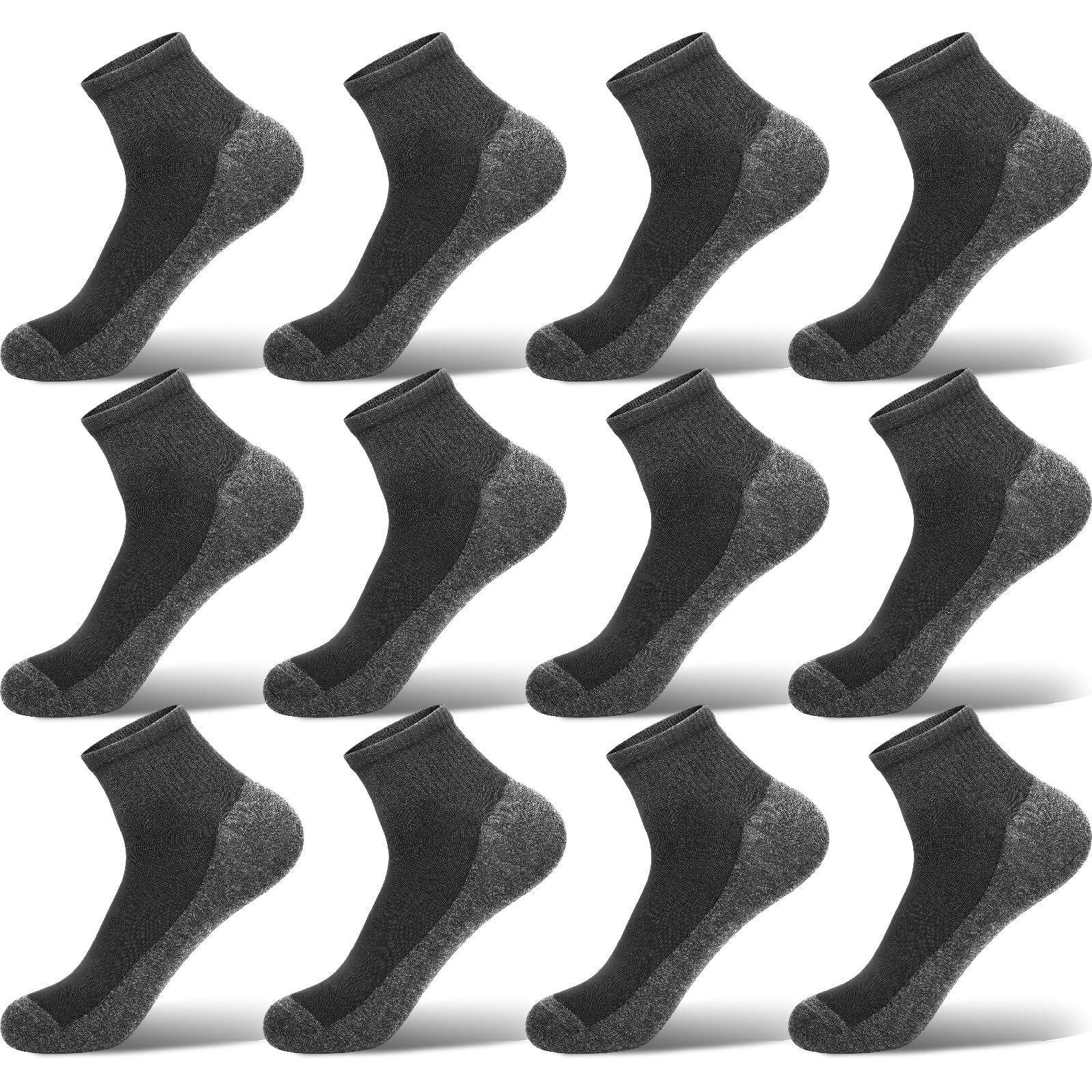 Ycets Socks for Men, Cotton Crew Boot Socks Moisture Wicking Athletic Men for Hiking Running Cycling,8 Pairs/12Pairs