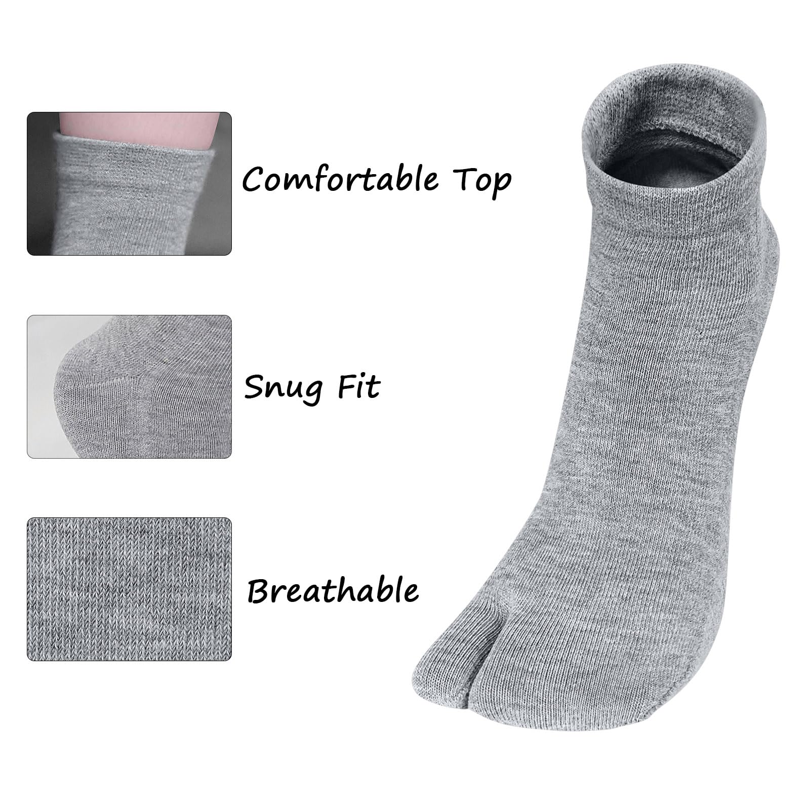 Calcetines Tabi Dedos Mujer: Divertidos Flip Flop Calcetines De Dos Dedos Algodón Casual Pulgar Separado para Geta Kimono Chanclas Estilo Japonés Patrón De Sakura 4 Pares Talla 35-41