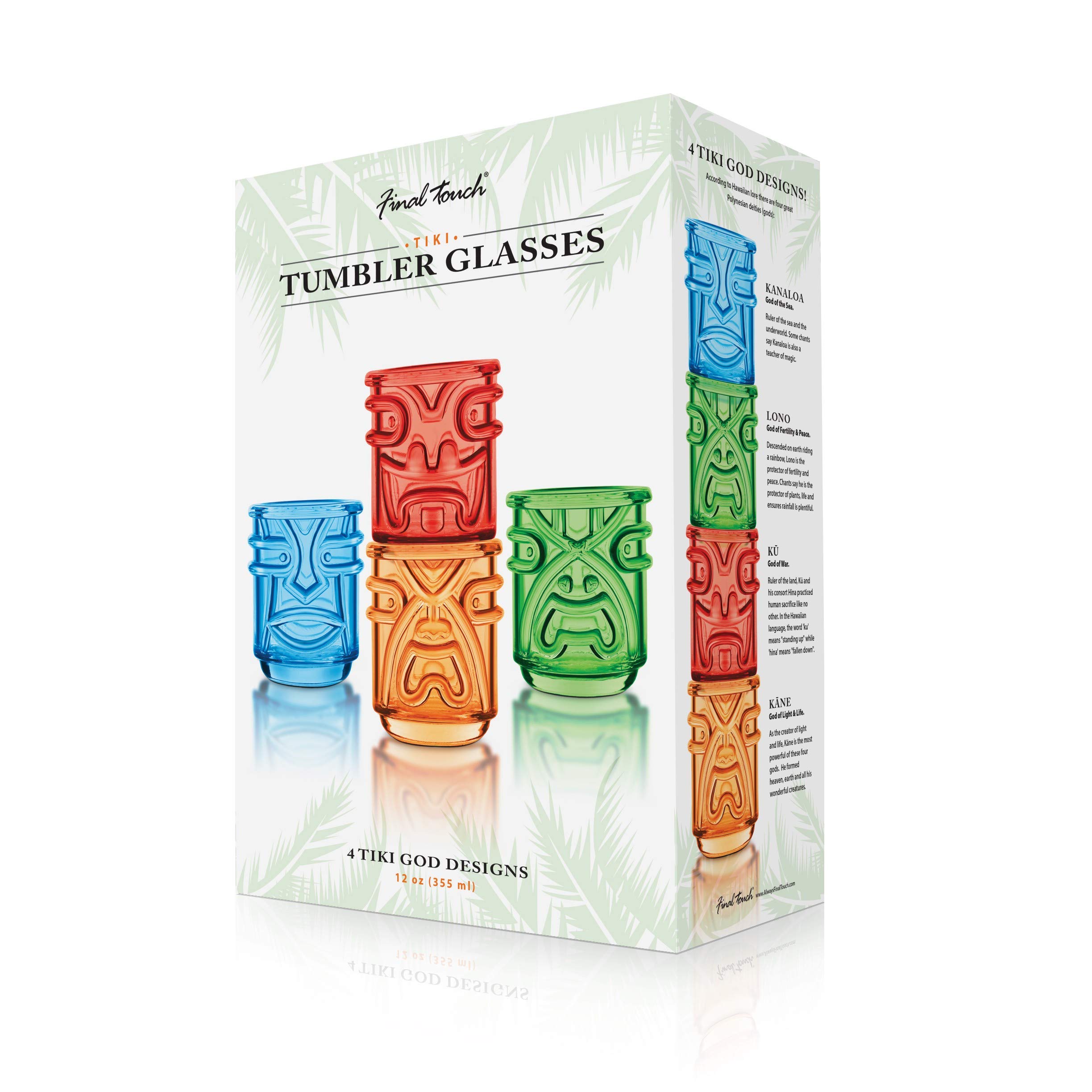 Amazon.com: Final Touch Tiki Glasses Set of 4 - Kanaloa