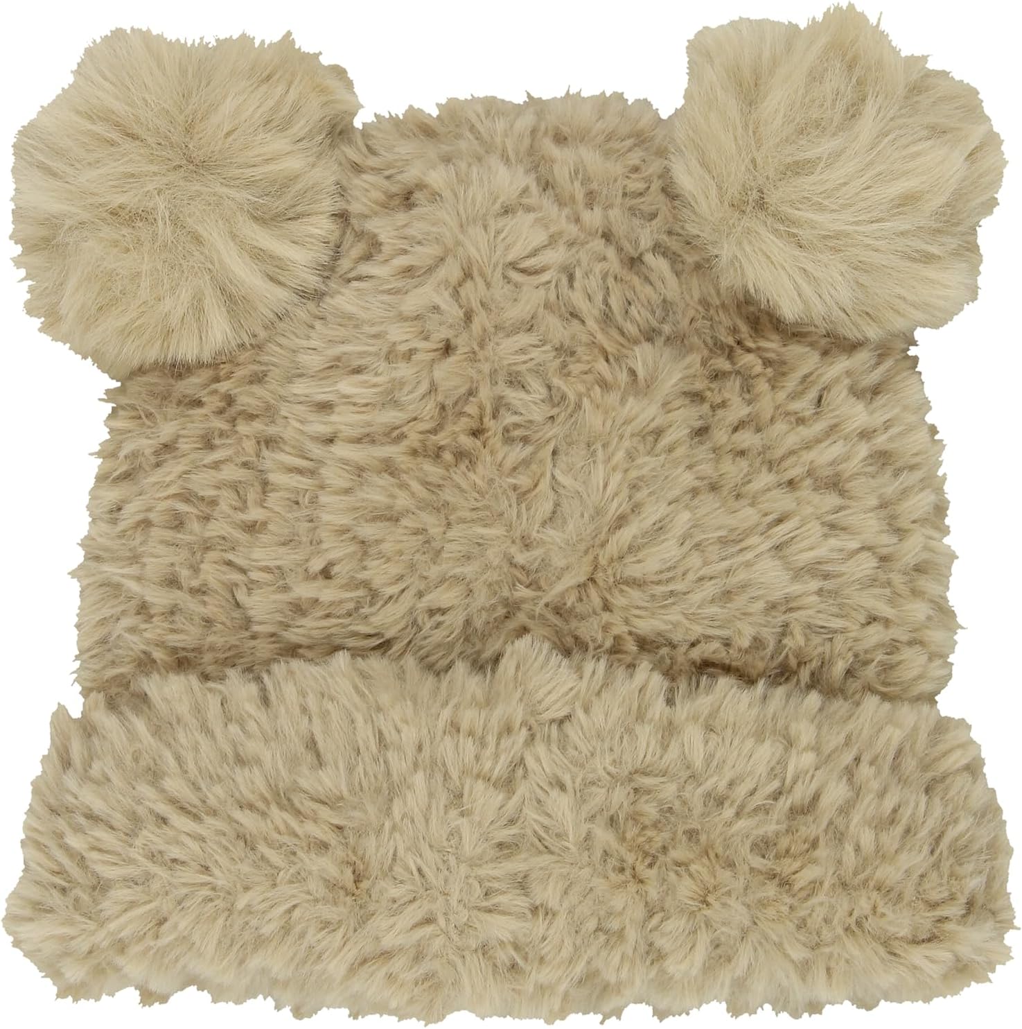 Yankee Toybox Teddy Bear Pompom Ear Plush Beanie Hat for Kids One Size Tan