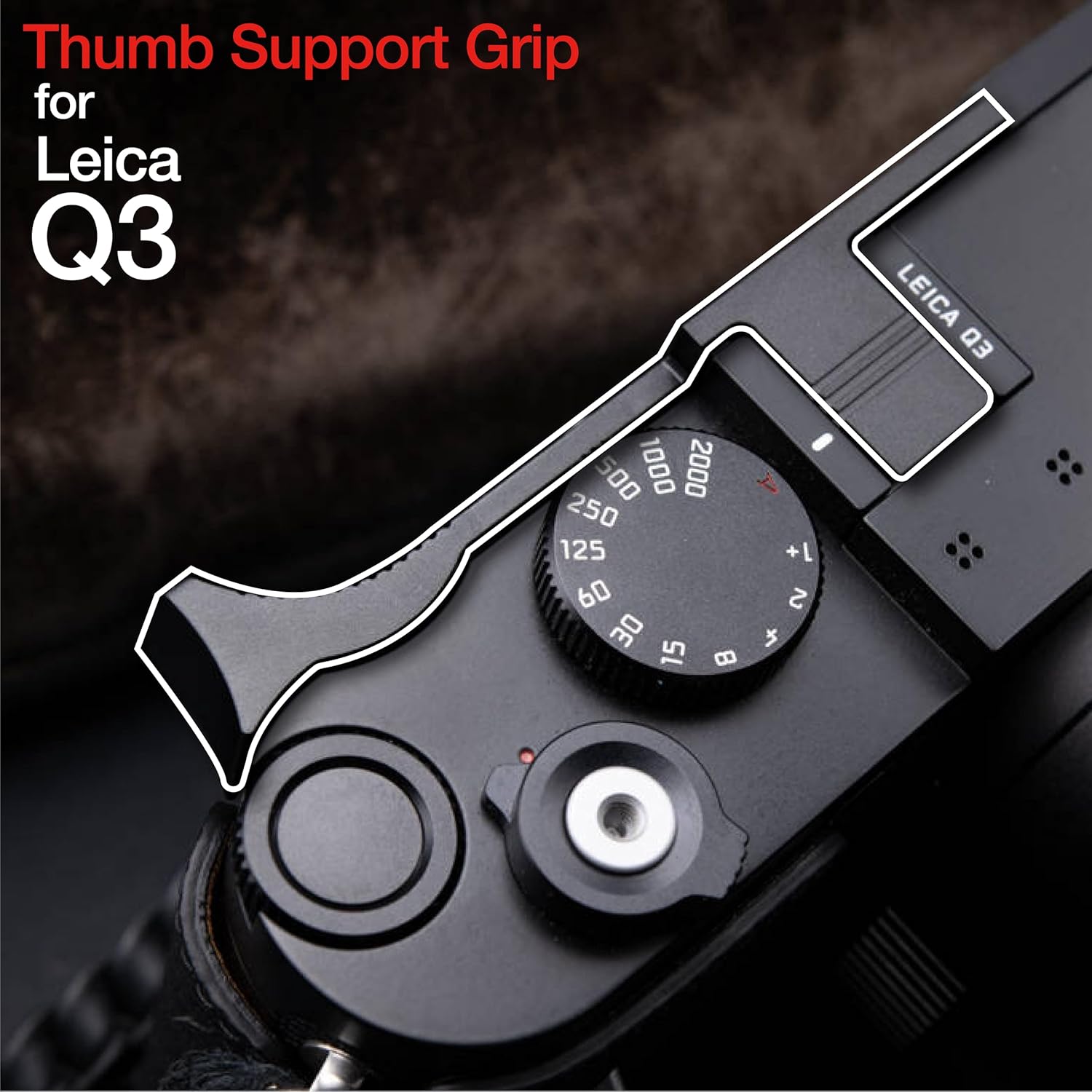 Thumb Grip for Leica Q3 Camera Thumb Support Grip Aluminum Anti Slip Handgrip with Protective Film - Image 7