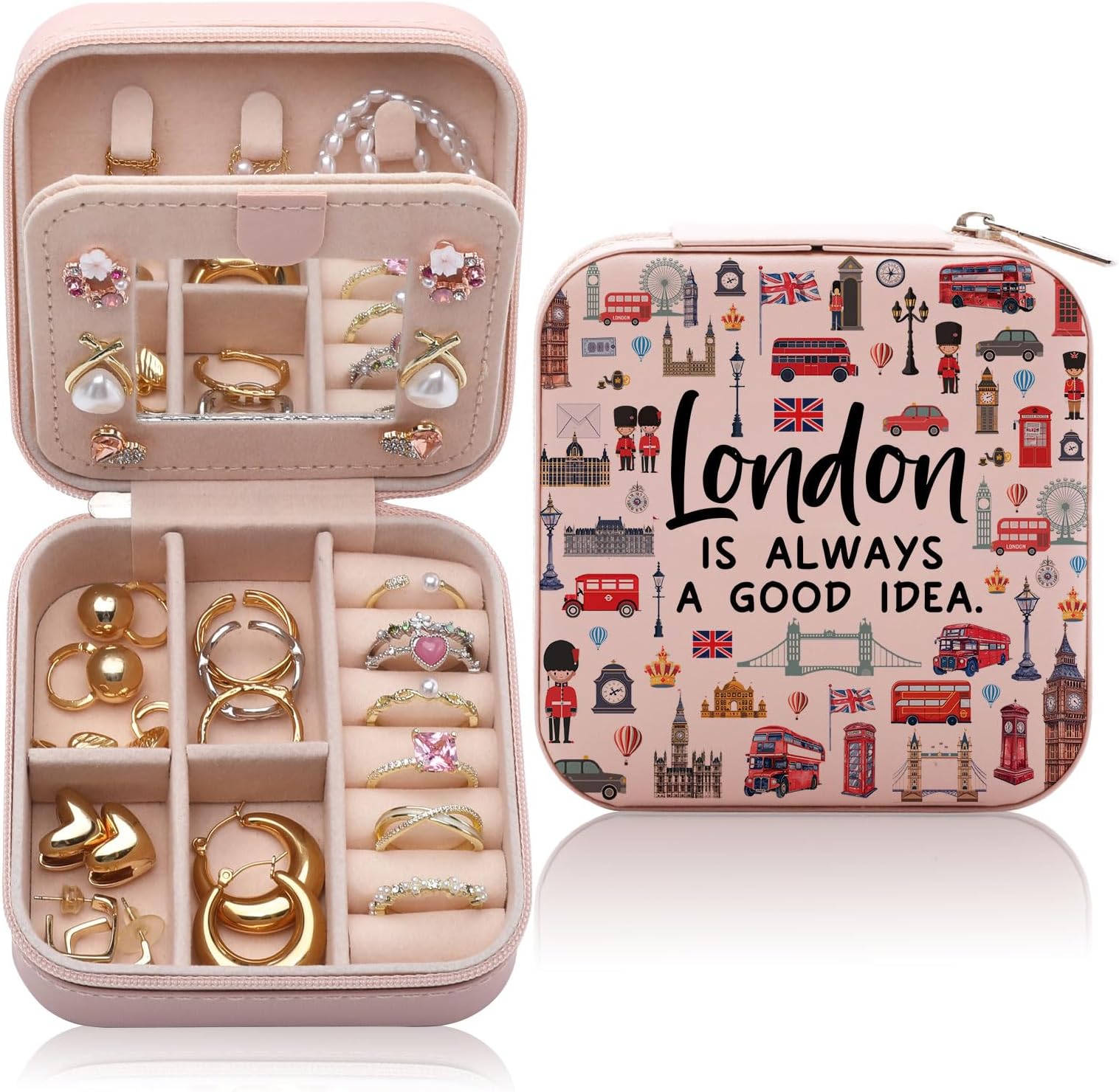 London Travel Gift Jewelry Box For Women, Lover Souvenirs Gifts, City Themed Gifts Traveller Women Friends, Trip Small Case Organizer