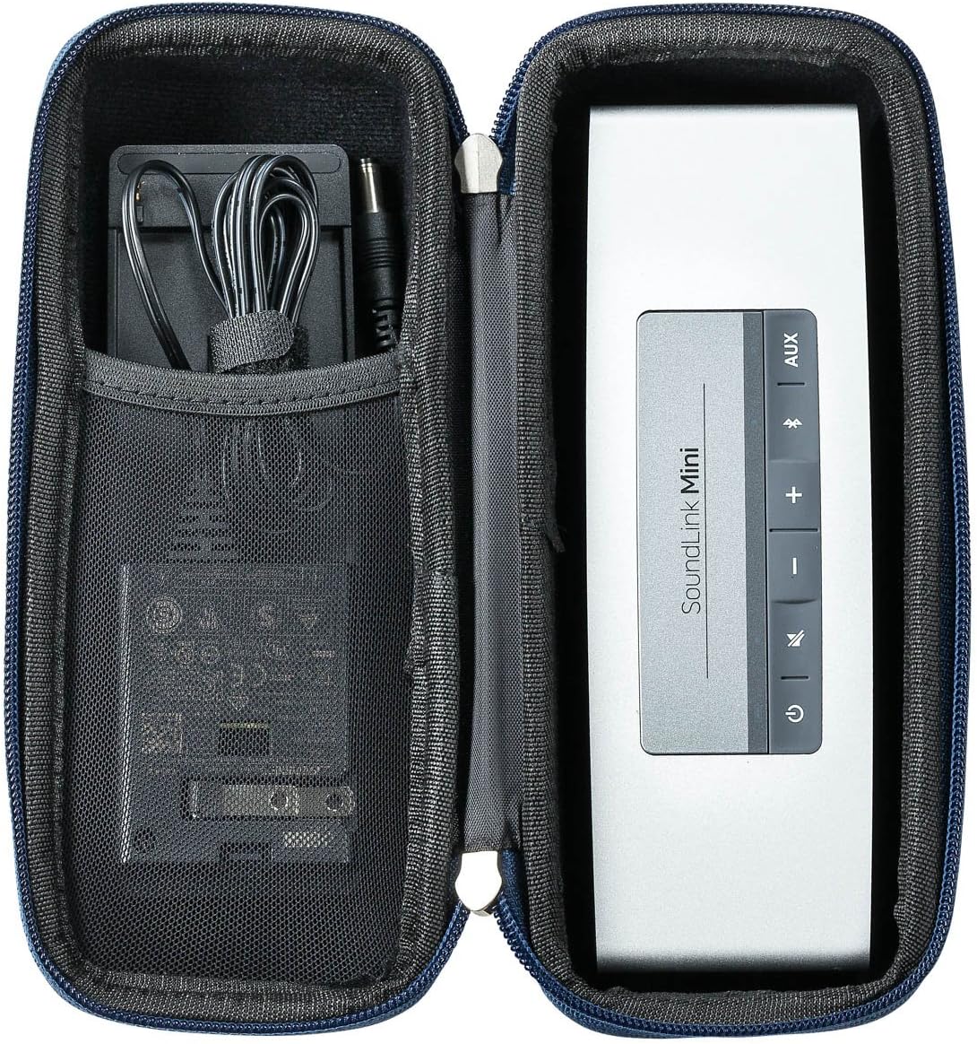 Caseling Hard Case Travel Bag for Bose Soundlink Mini Bluetooth Portable Wireless Speaker and Wall Charger and Charging Cradle. Fits with Bose Silicone Soft Cover.
