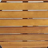 Vista 6 de Christopher Knight Home Mesa Fin, Metal Negro + Teca