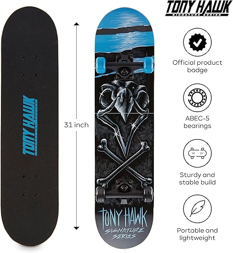 Miniatura 9 de Tony Hawk 31" Skateboard - Signature Series 1 Skateboard with Pro Trucks, Full Grip Tape, 9-Ply Maple Deck, Ideal for All Experience Levels Cool Bird