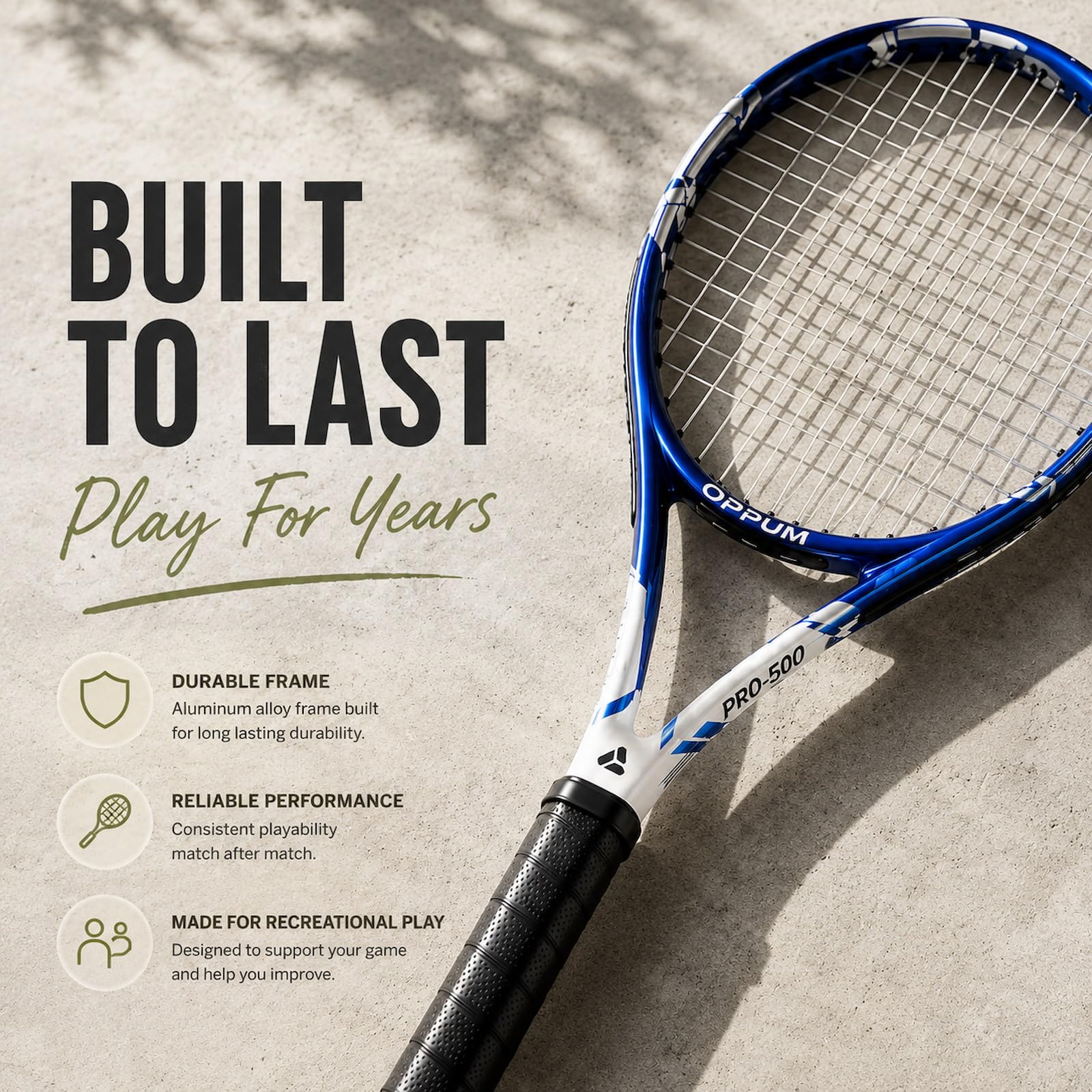 PRO-500 - Raquetas de tenis para adultos, paquete de 2 raquetas preencordadas para principiantes e intermedios con bolsa de transporte y 2 pelotas, cabeza de gran tamaño de 105 pulgadas