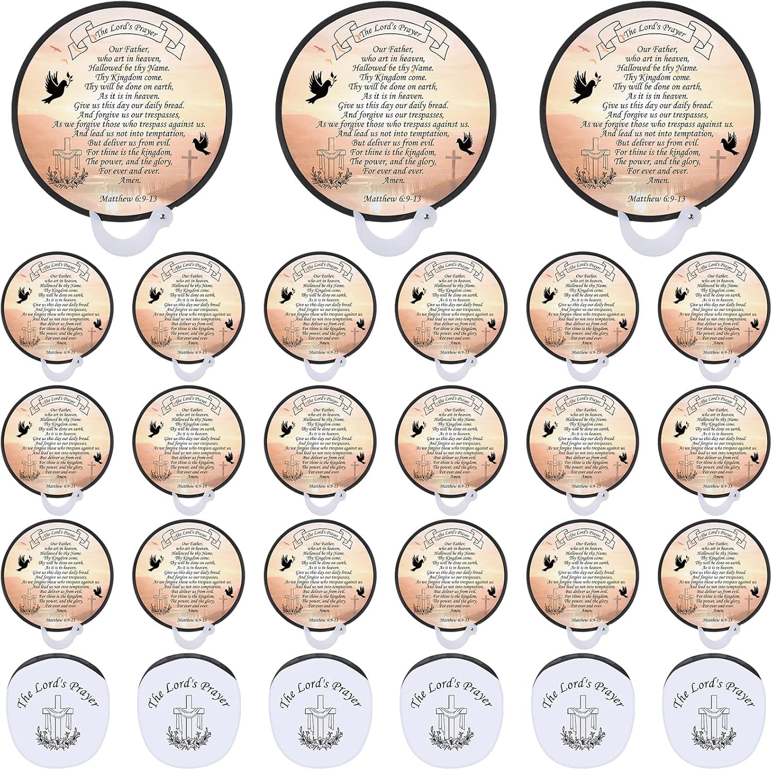 Geosar 50 Pack Church Fans Christian Folding Hand Fans