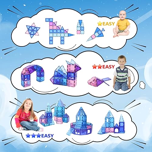 Miniatura 3 de Bloques de construcción de azulejos magnéticos, bloques de construcción educativos STEM 3D, bloques de construcción para niños y niñas, juguetes de