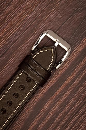 Miniatura 4 de Buttero - Correa de reloj de piel curtida vegetal de grano completo, de liberación rápida, hecha a mano, correa de reloj de cuero genuino italiano