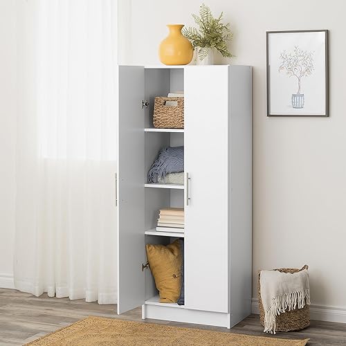 Miniatura 7 de Prepac Elite WES-2464 - Armario de almacenamiento de 24 pulgadas, gabinete de almacenamiento blanco, armario de baño, despensa con 3 estantes de 16